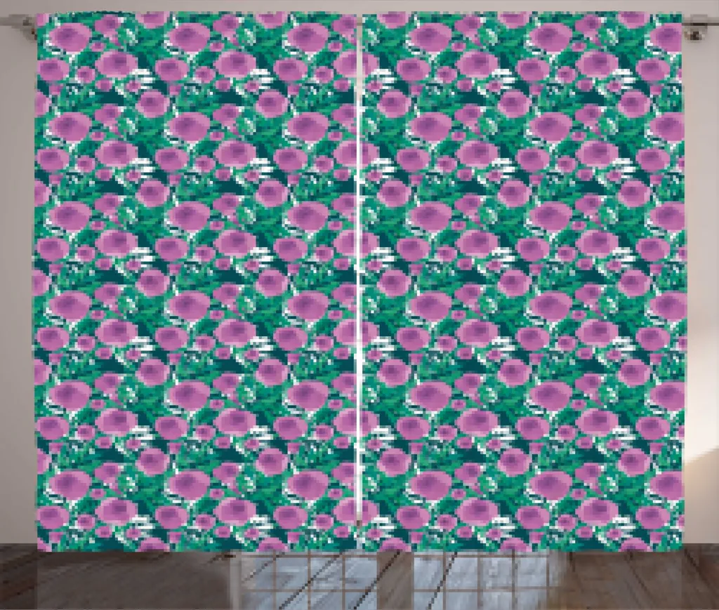 Rideau fleuri occultant partiel 280x225 cm pour masquer les vis-à-vis