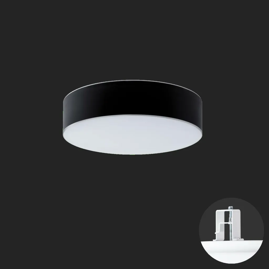 Plafonnier LED 27W IP44 verre blanc ERIS CV3 secours intégré 3h