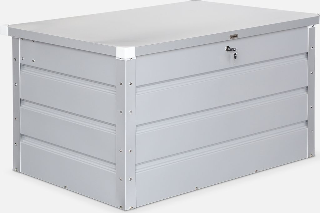 Baule da giardino in metallo, 285L, Grigio alluminio Immagine del prodotto 