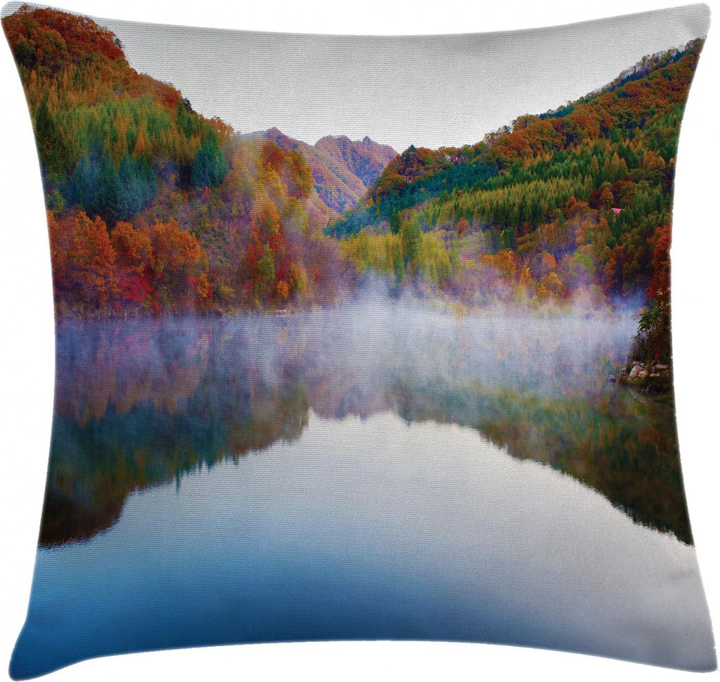 ABAKUHAUS Bunt Kissenbezug, Lake Mountain Landschaft, Waschbar mit Reißverschluss Kissenhülle mit Farbfesten Klaren Farben Beidseitiger Druck, 40...