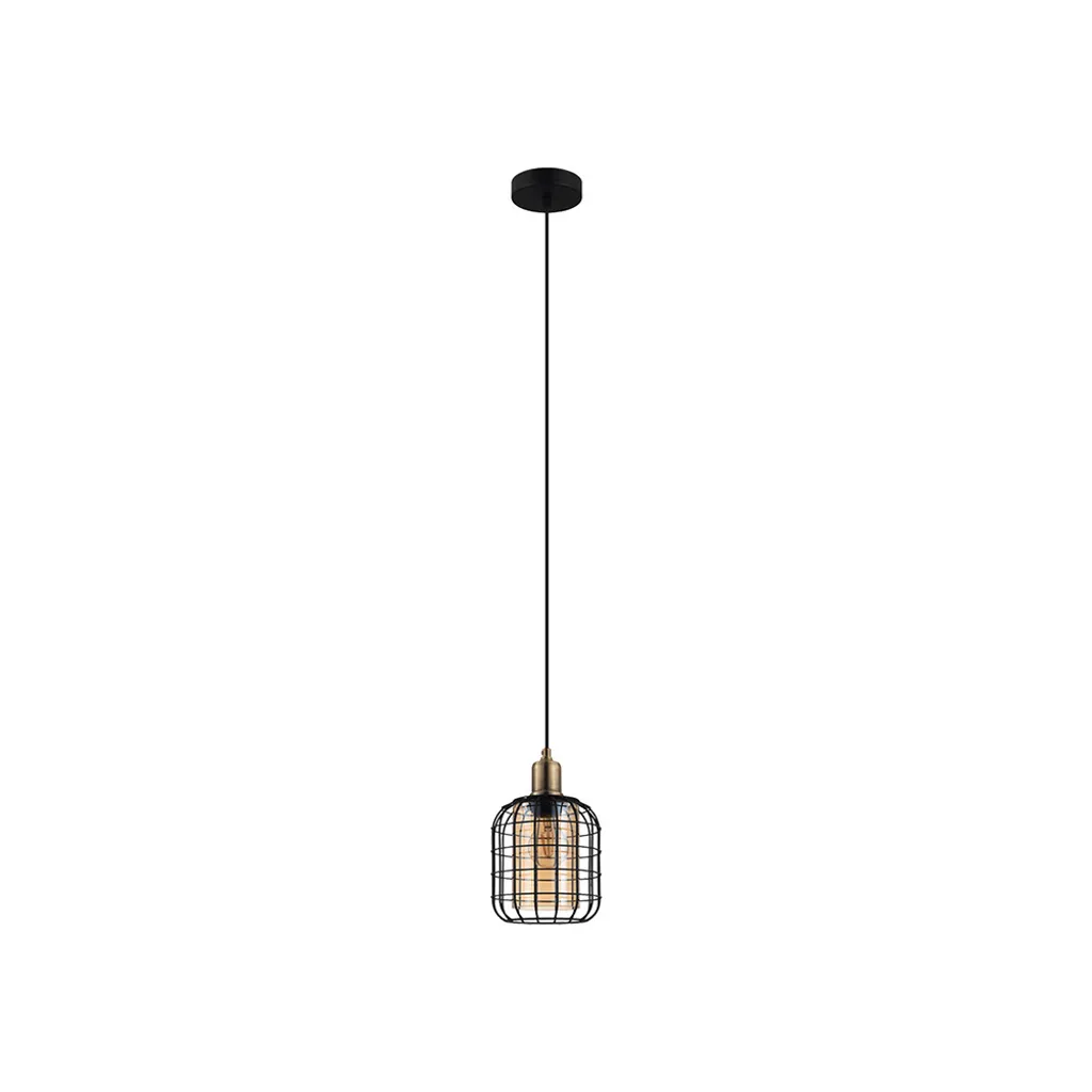 Eglo CHISLE 43527 Lampada Design Vintage Industrial Nero Ambra