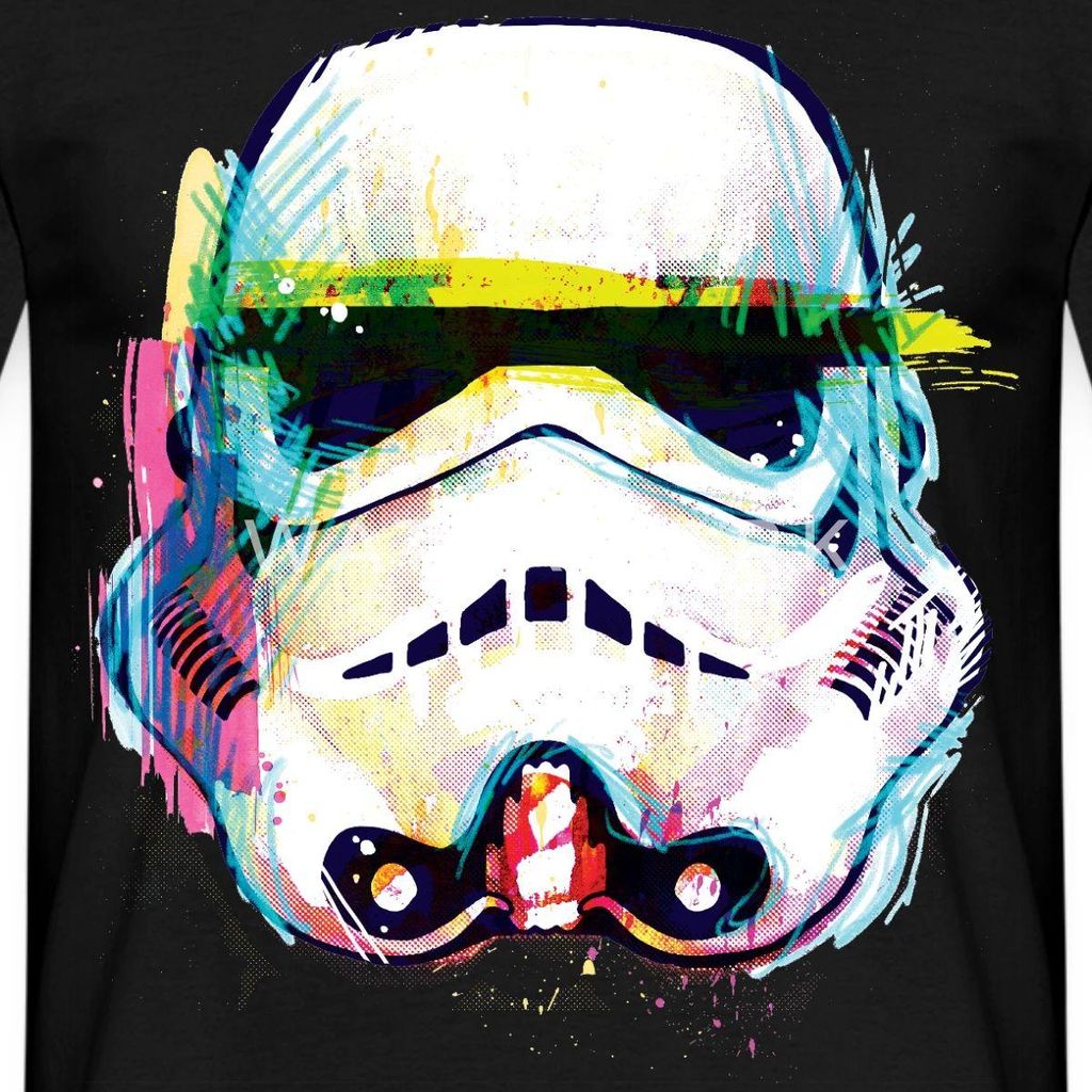 Star Wars Stormtrooper Portrait Artsy-Look Männer T-Shirt, 3XL, Schwarz