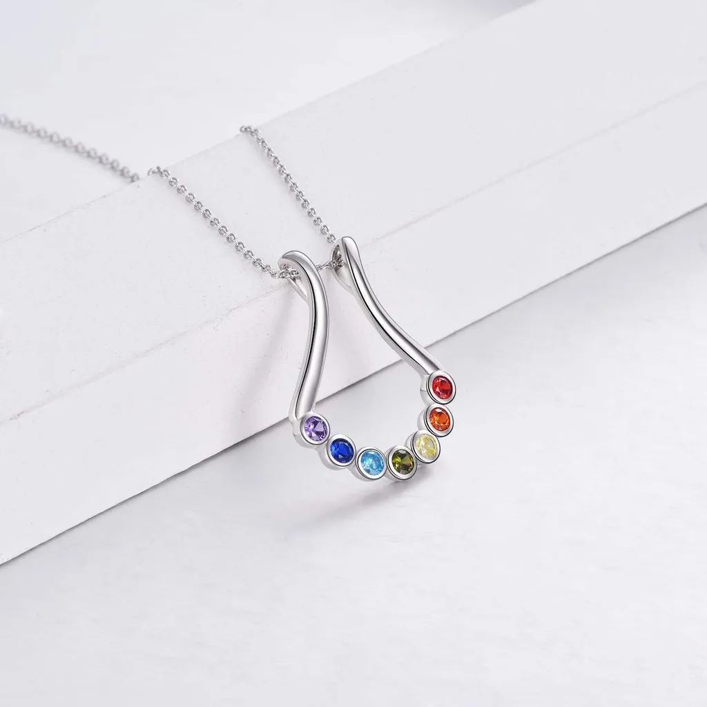 Collier Support de Bague Argent 925 Anti-Perte avec Pendentif Sept Chakras - 2