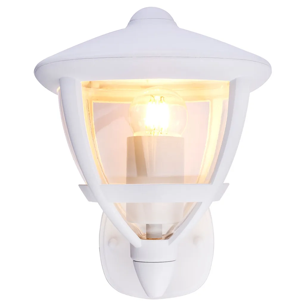 Applique murale lanterne NOLLO en alu blanc 17,5 cm pour extérieur