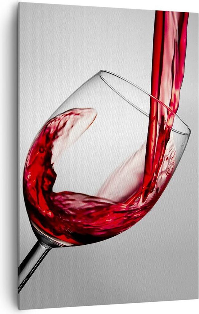 Bild auf Leinwand - Leinwandbild - Einteilig - Trinken glas wein - 80x120cm - Wand Bild - Wanddeko - Wandbilder - Leinwanddruck - Wanddekoration - ...