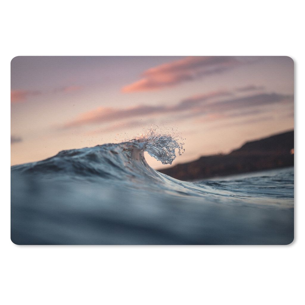 MuchoWow Mauspad Mousepad Ruhige Wellen bei Sonnenuntergang 27x18 cm - Mousepads - Maus Mat - Pad - Mausunterlage - Büroartikel - Desk Matten