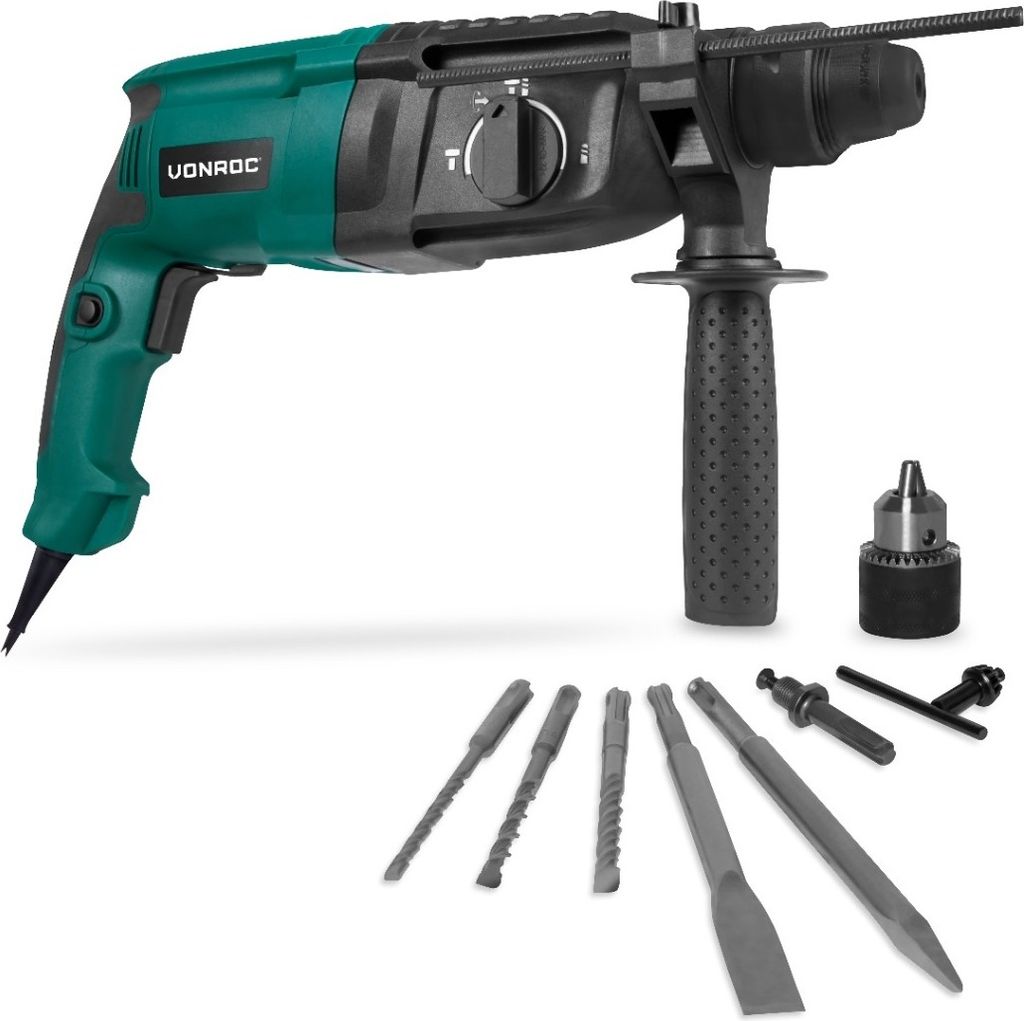 Vonroc Bohrhammer 800W - 3 Joule - SDS plus - 4 Funktionen Produktbild 