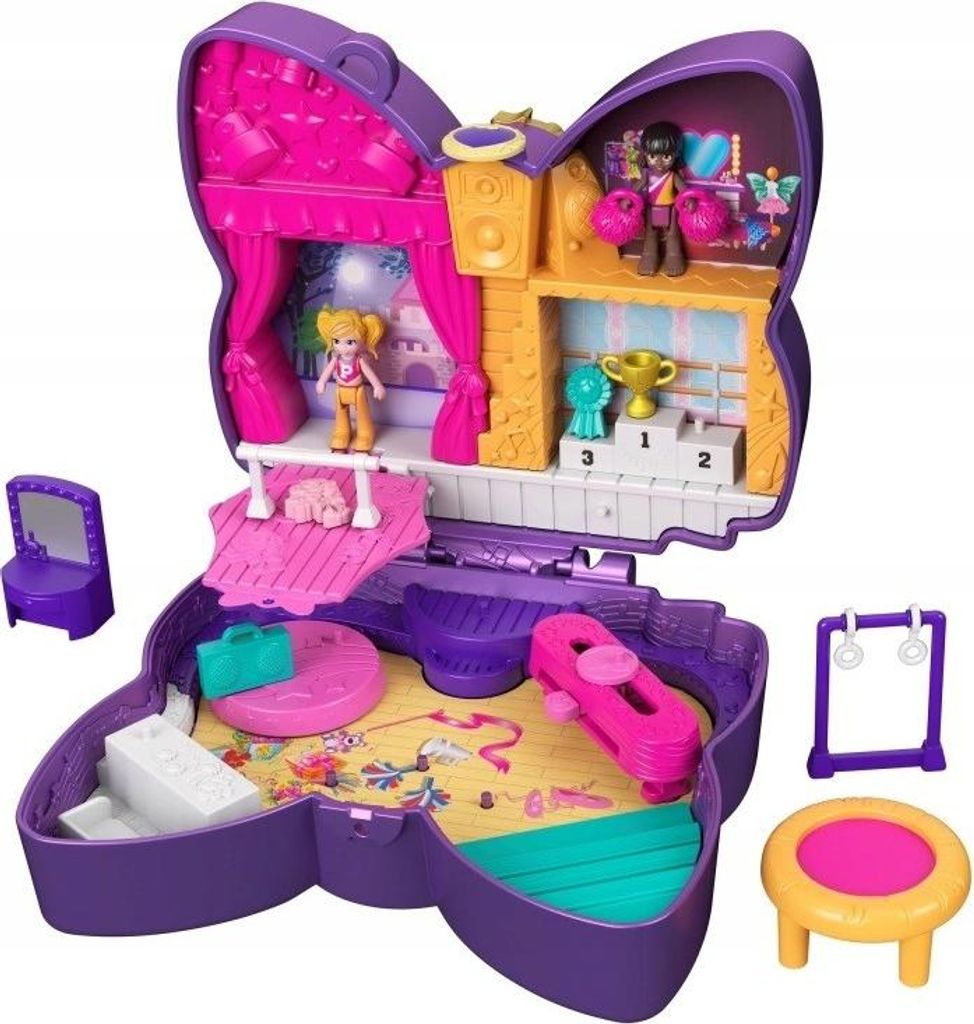 Polly Pocket Schleifen-Glitzerbühne Schatulle, inkl. 2 Produktbild 