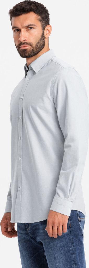 Ombre Clothing Langarmhemd für Männer Mboob Blau XXL