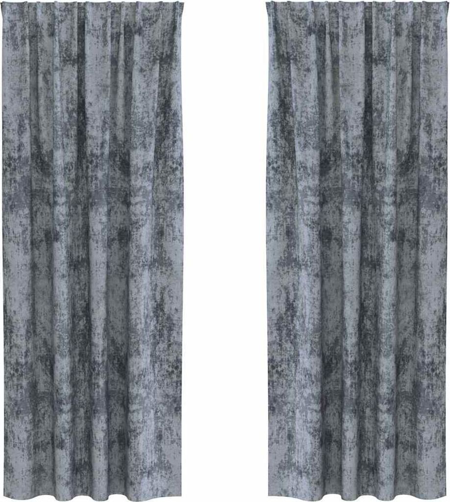 vidaXL Samtvorhänge mit Vorhängen 2 pcs Silber Grau 260 x 140 cm Samt