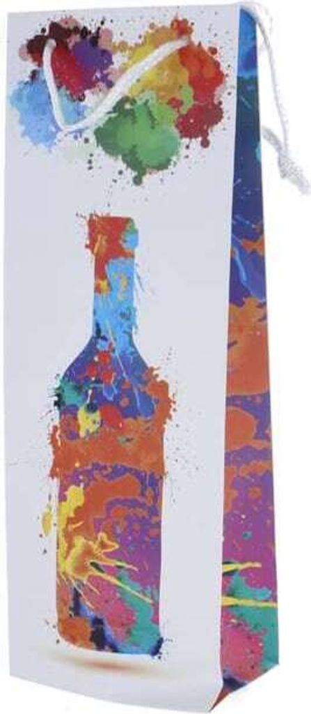 Flaschentasche bunte Flasche - ca. 13 x 8,5 x 36 cm