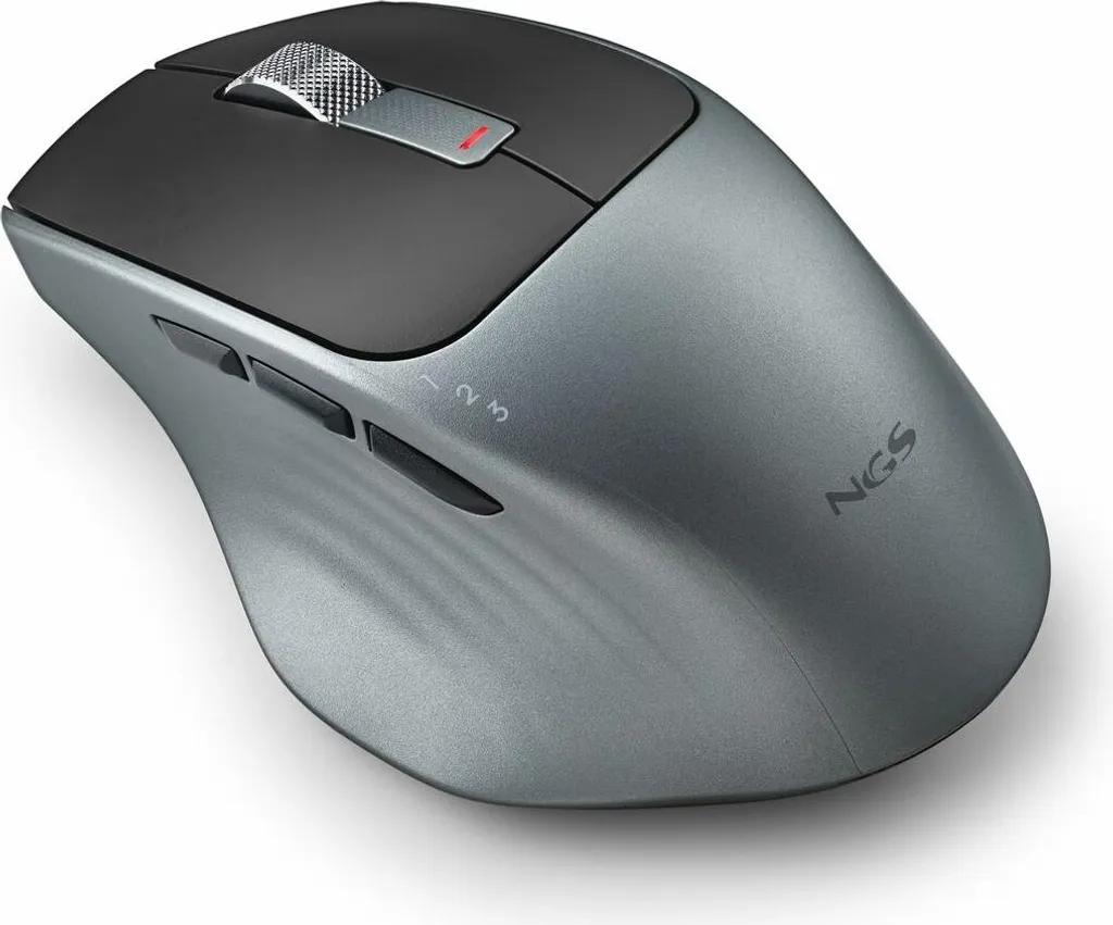 Souris sans fil NGS LUSH-RB, Capteur Optique 1600 DPI, Coloris Noir et Gris