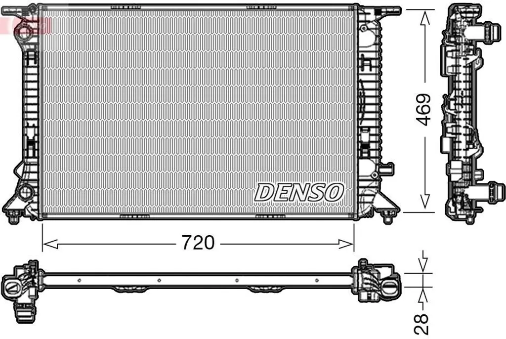 Radiateur de refroidissement moteur DENSO pour Audi A6, Q5 et A4 Berline