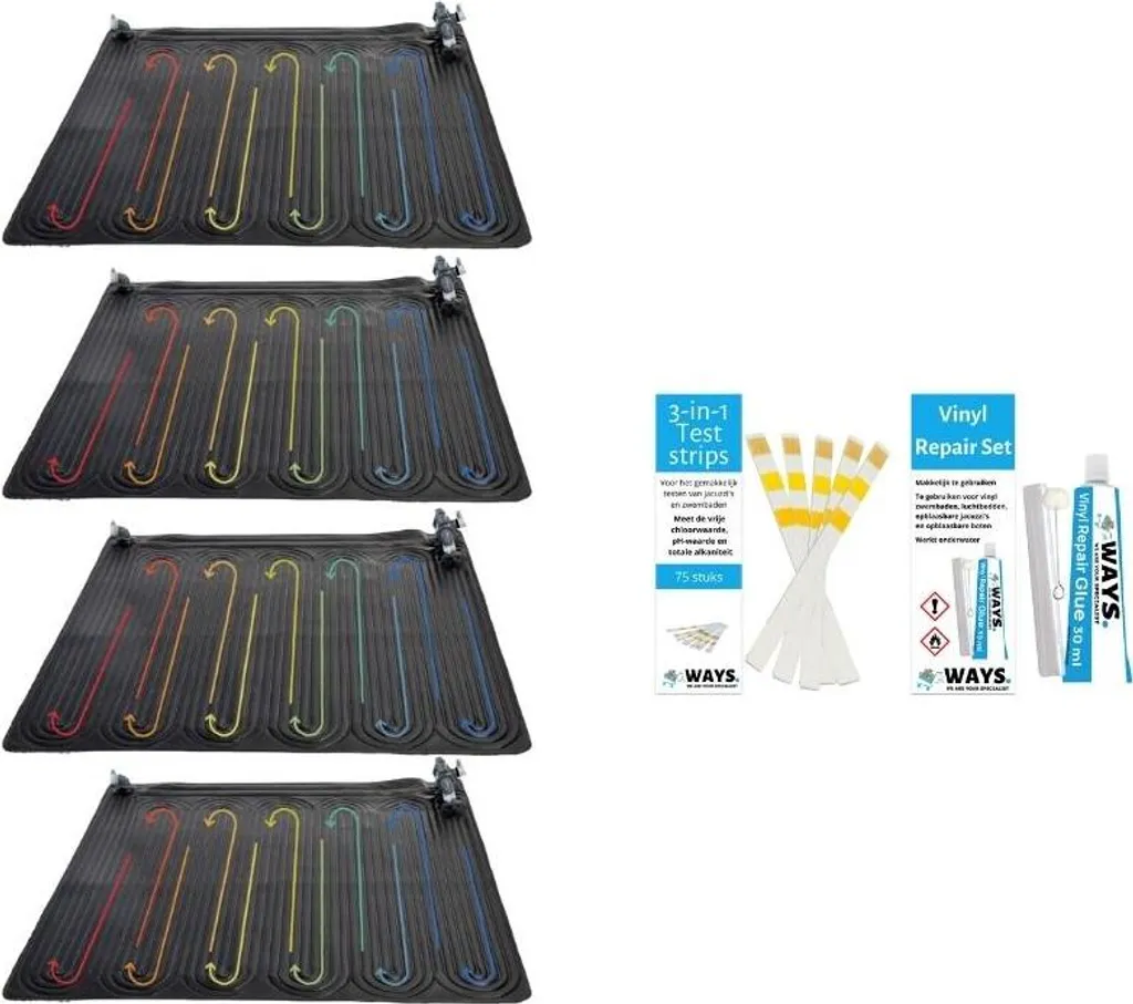 Intex Riscaldamento Piscina Solare 4x Tappetini + Kit WAYS e Strisce