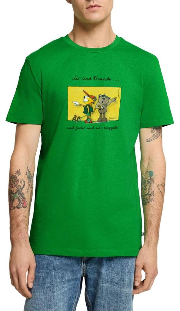Spreadshirt Janosch Bär Tiger Tigerente Wir Sind Freunde Männer Premium T-Shirt, 5XL, Grün