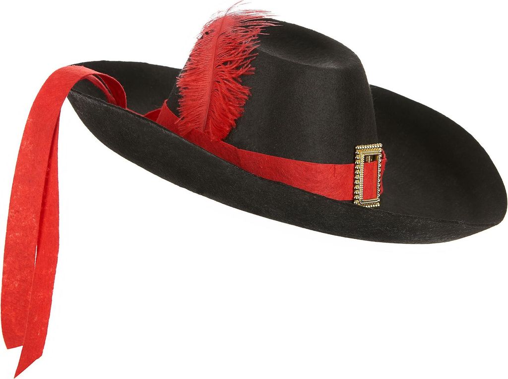 Musketier-Hut Musketier-Accessoire schwarz-rot-gold - Produktbild 