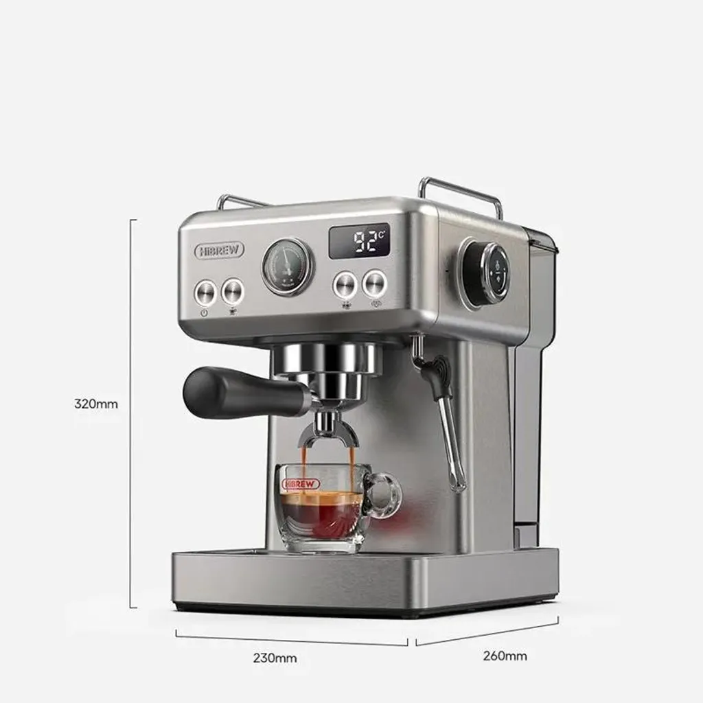 Machine à café expresso manuelle avec buse vapeur et réservoir de 2L