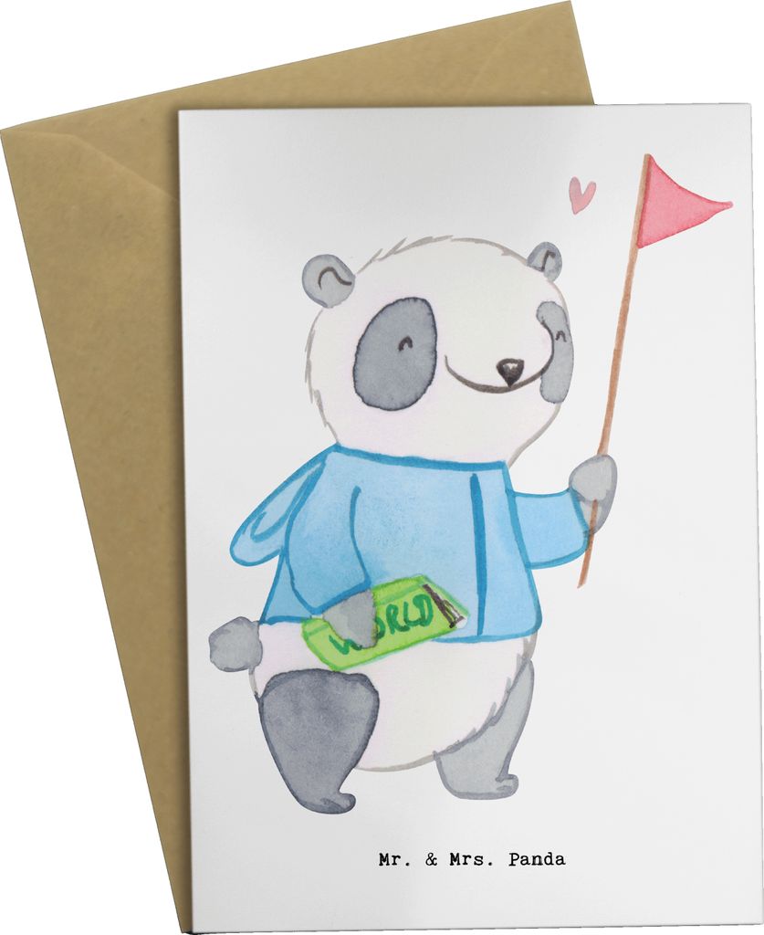 Mr. & Mrs. Panda valentinstagskarte Reiseleiter Herz - Weiß - Geschenk, einladungskarten, Klappkarte, weihnachtskarten, osterkarten, Glückwunschk...