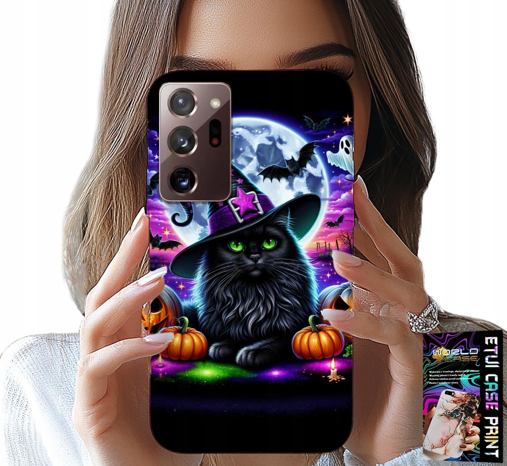 Fall Für Samsung Note 20 Ultra - Schwarze Katze Halloween Salem Kürbis Designs