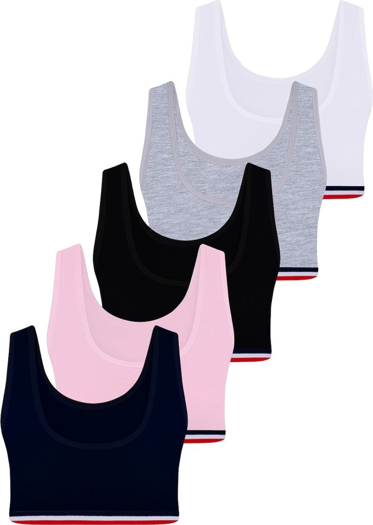 5er Set Mädchen Bustier - Streifen - Bunt 152-158