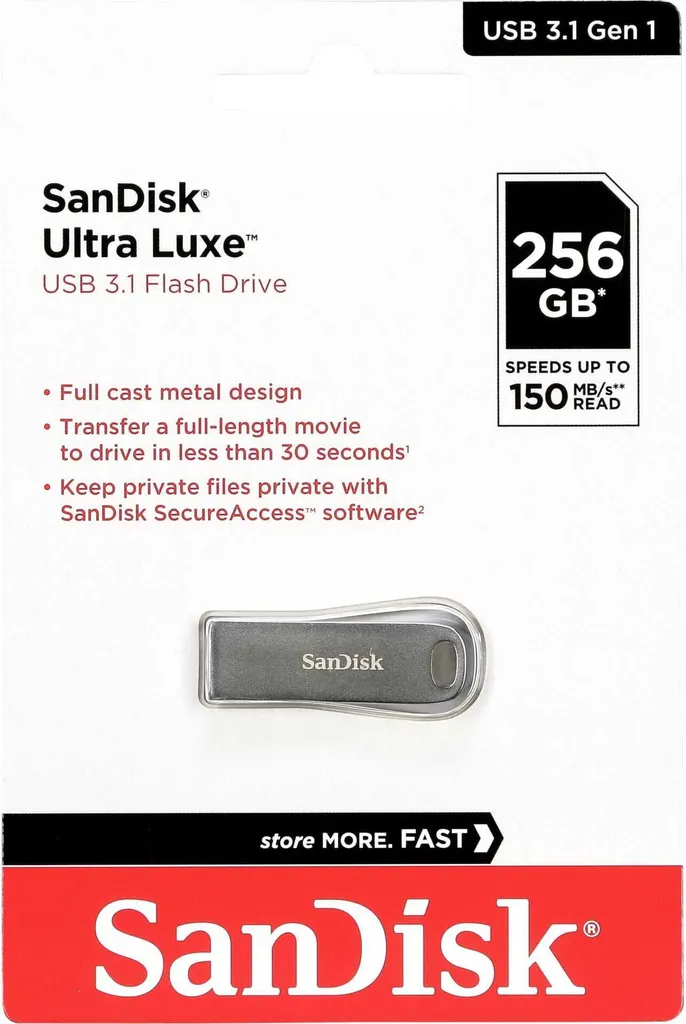 Offerta SanDisk 256GB Ultra Luxe USB 3.1 - Storage in Metallo