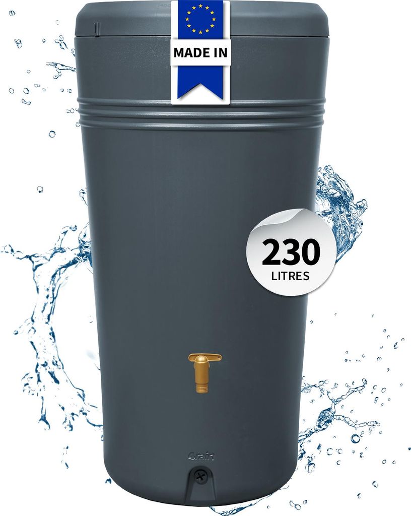 4rain AZURA 2in1 récupérateur d'eau de pluie 230 L, gris Image du produit 