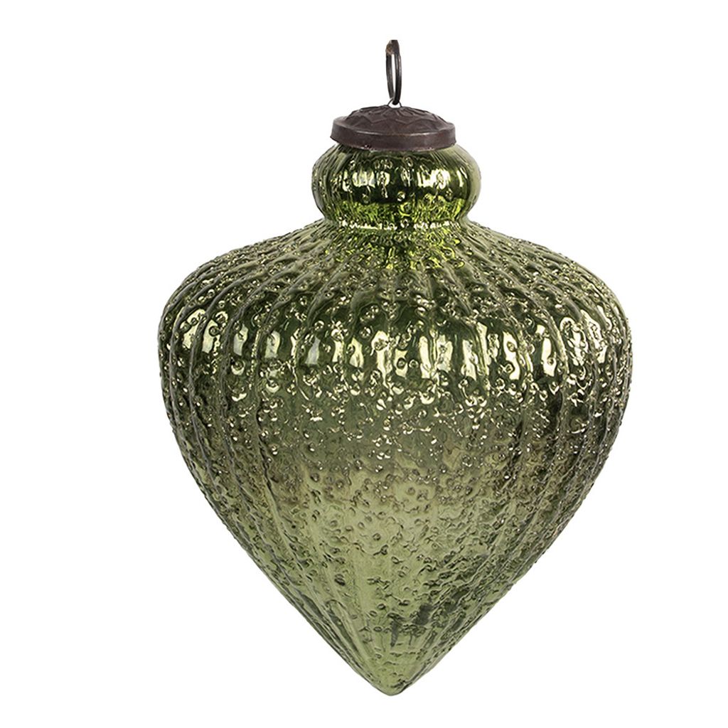 Guaina natalizia Clayre & Eef Ø 16x20 cm in vetro verde Immagine del prodotto 