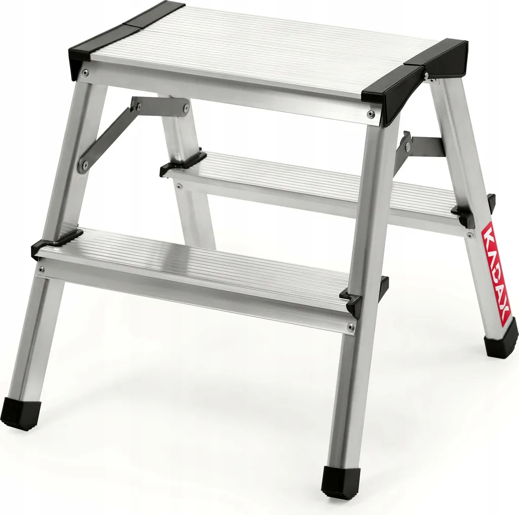 KADAX Musko Escabeau pliant en aluminium 2 marches charge max 125 kg
