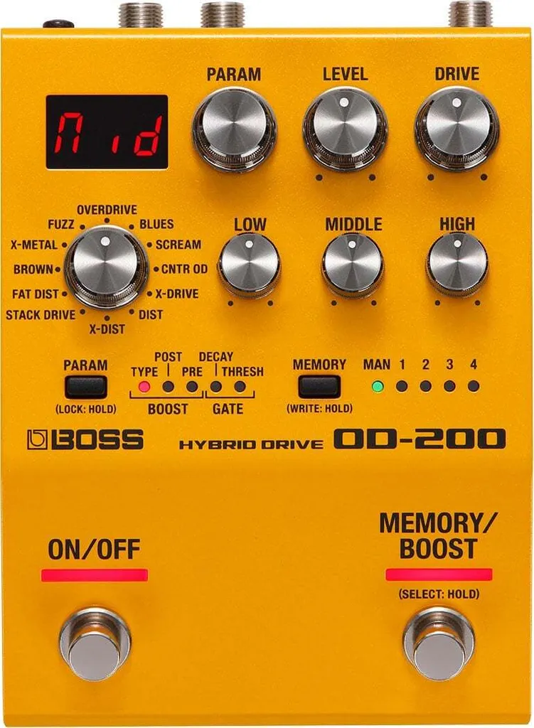 Pédale de saturation Boss OD-200 Multi-Drive avec 12 modes programmables