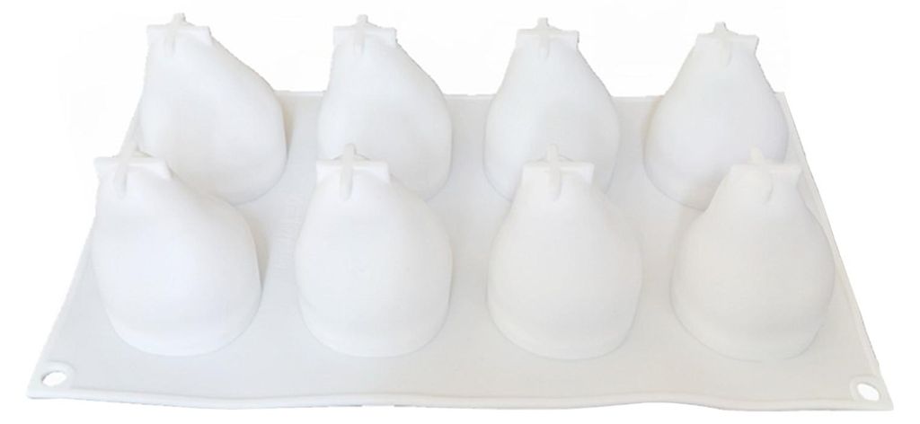 Silikon-Kuchenform mit 12 Mulden, Design: Banane, Mango, Zitrone, Antihaftbeschichtung, spülmaschinenfest