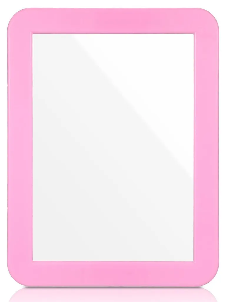 Miroir magnétique rectangulaire rose 13x18 cm avec bords ondulés design