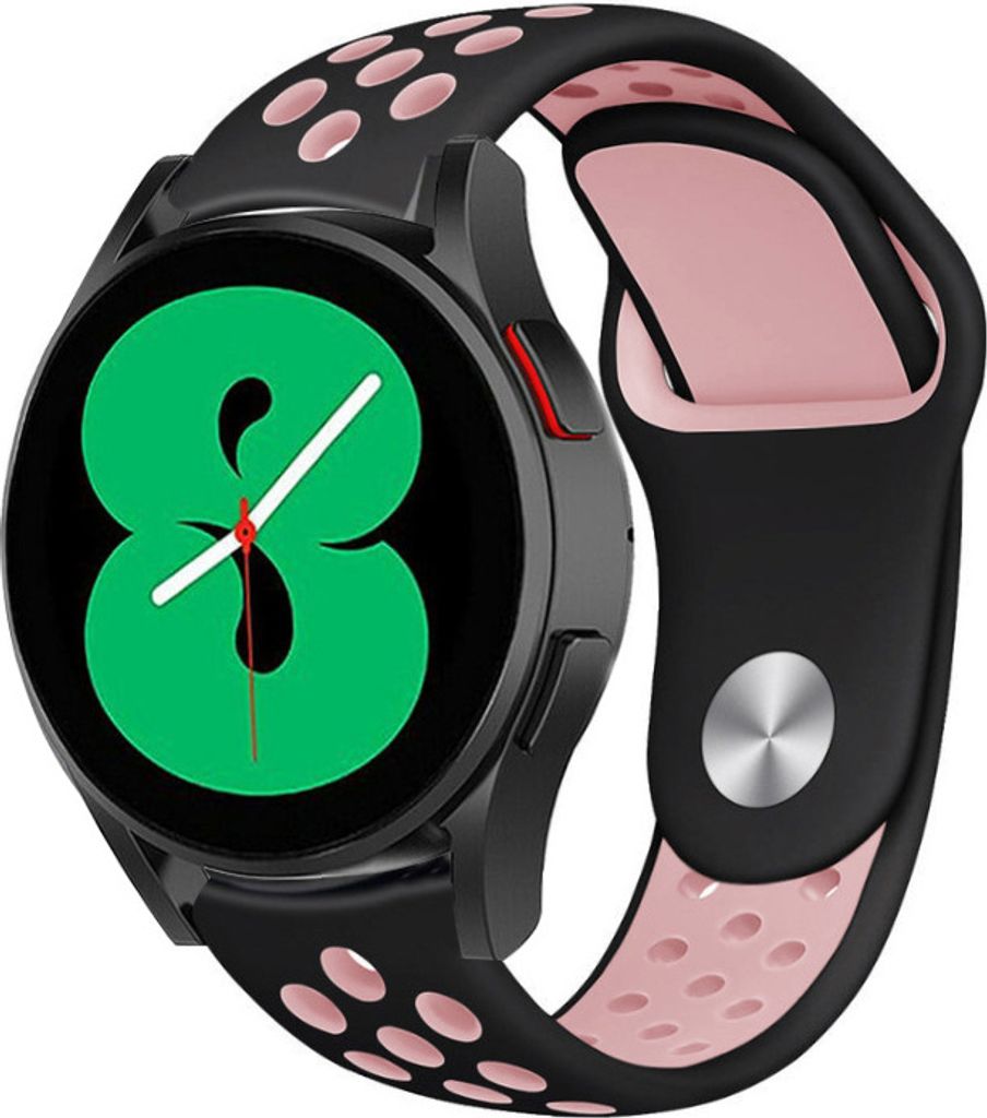 Strap-it Samsung Galaxy Watch 4 - 44mm Sportarmband (Schwarz/Rosa)