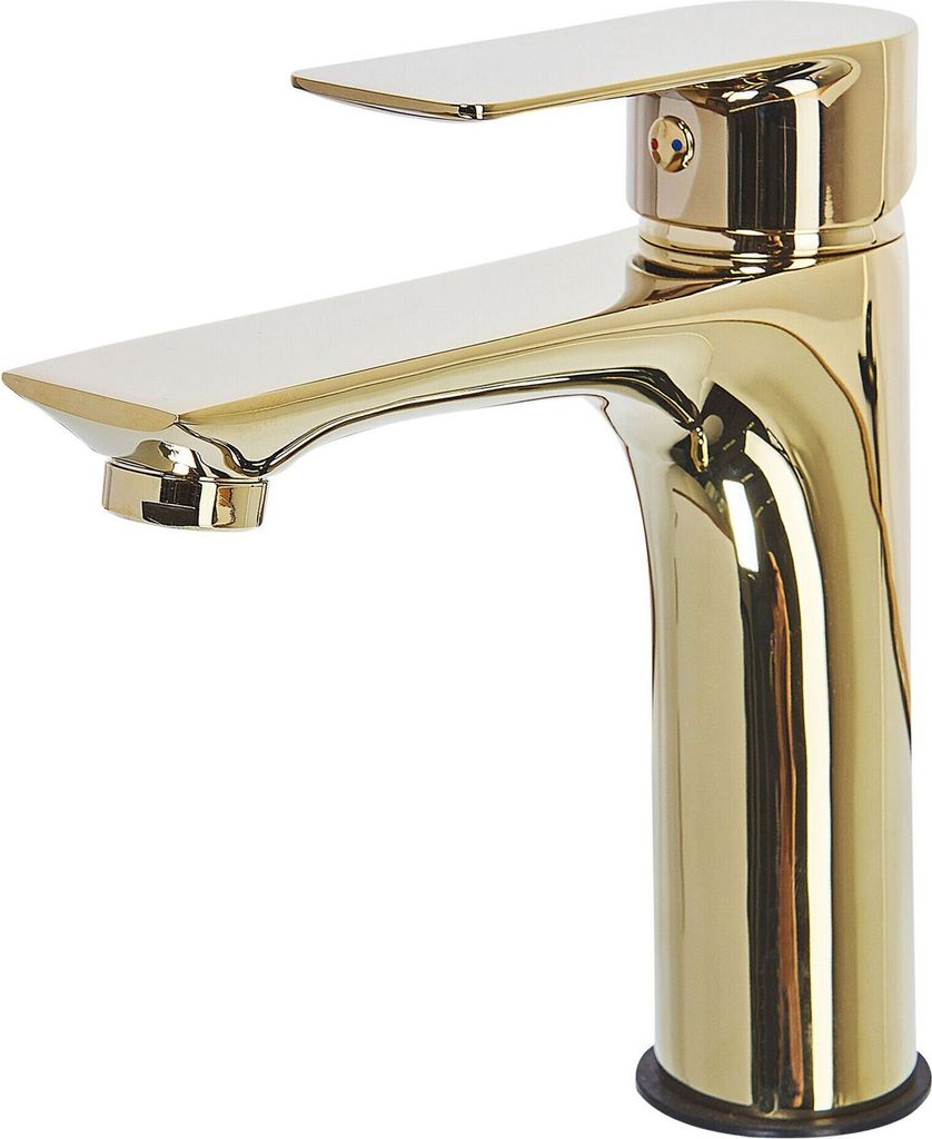 BELIANI Wasserhahn Gold aus Messing Badezimmer/ Armaturen/ Badarmaturen Glänzender Klassischer Wasserhahn Modernes Design