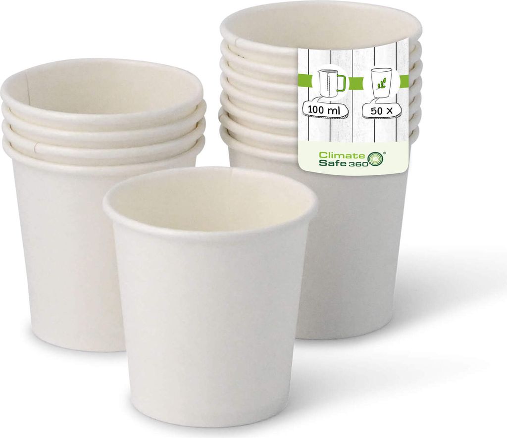 50 St. Pappbecher 100ml Einweg Becher Weiß Kaffee Tee To Go