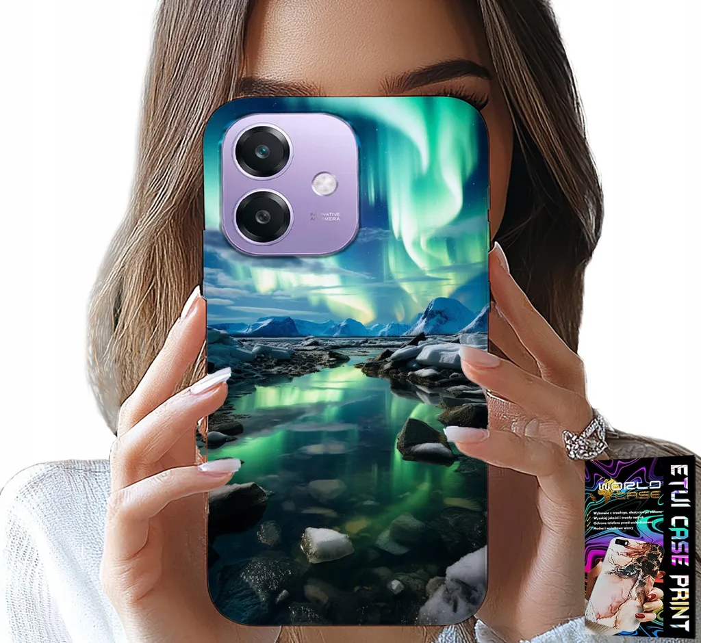 Custodia Oppo A40 / A40M Stawik Alaska Aurora Boreale + Vetro Temperato