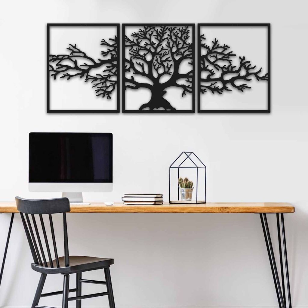 Wallity, MT- NRA1107, Schwarz, Sonstige Wohndekorationen, 124 x 49 cm, 100% Metall (Dicke: 1