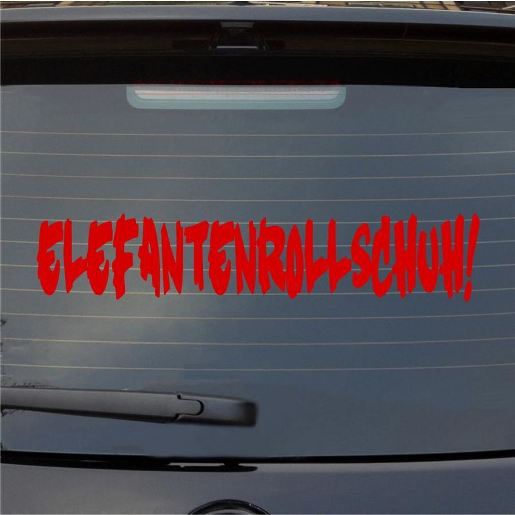 Heckscheibenaufkleber Elefantenrollschuh 40x8 cm Rot Auto Aufkleber Sticker