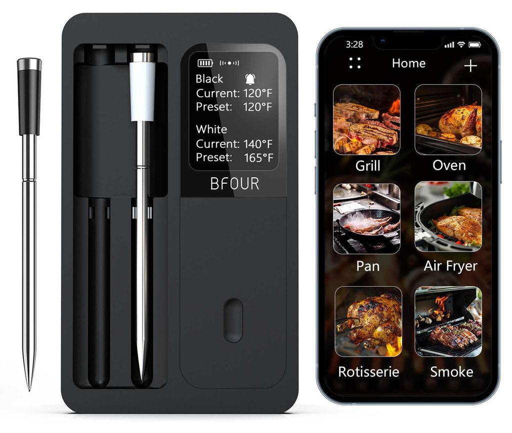 Termometro Bluetooth per barbecue Zimilo con 2 sonde, Immagine del prodotto 