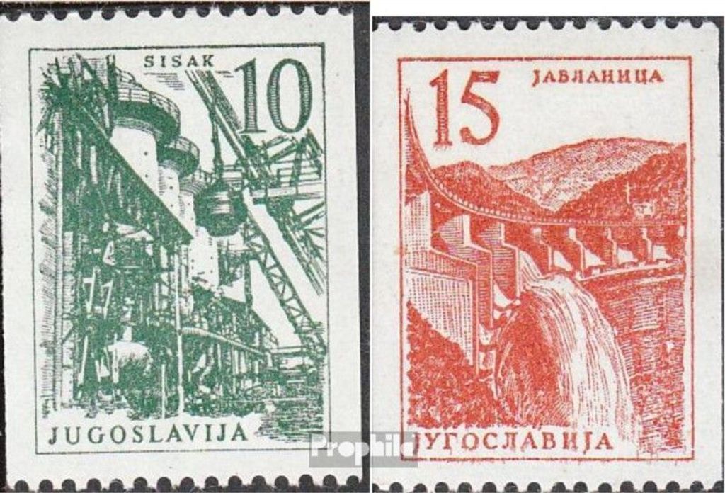 Briefmarken Jugoslawien 1958 Mi 839-840 (kompl.Ausg.) postfrisch Freimarken