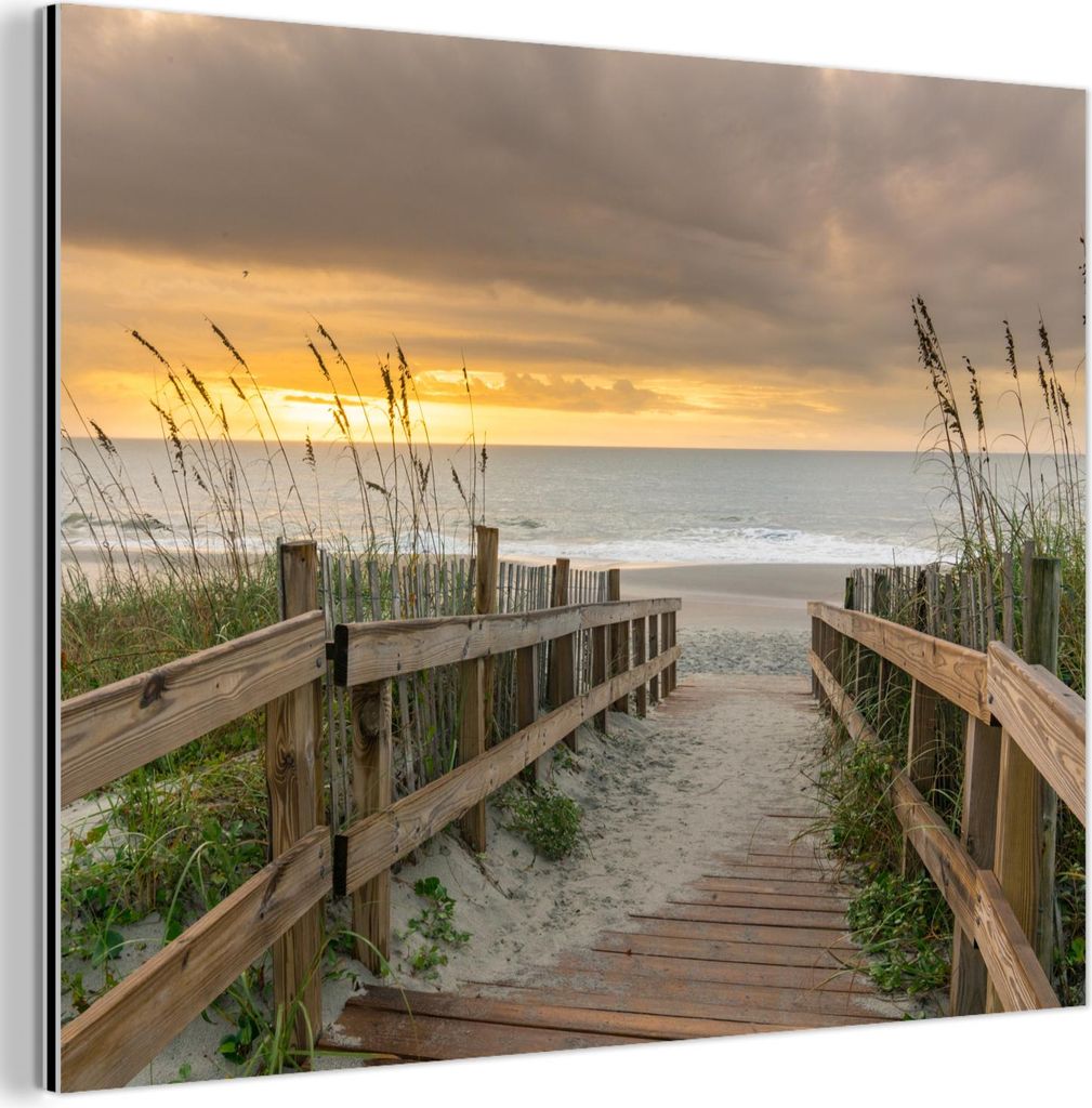 MuchoWow Wanddekoration Metall Metallbild Wandkunst 40x30 cm Strand - Meer - Düne - Weg MuchoWow Aluminium Gemälde - Dekoration Wohnzimmer
