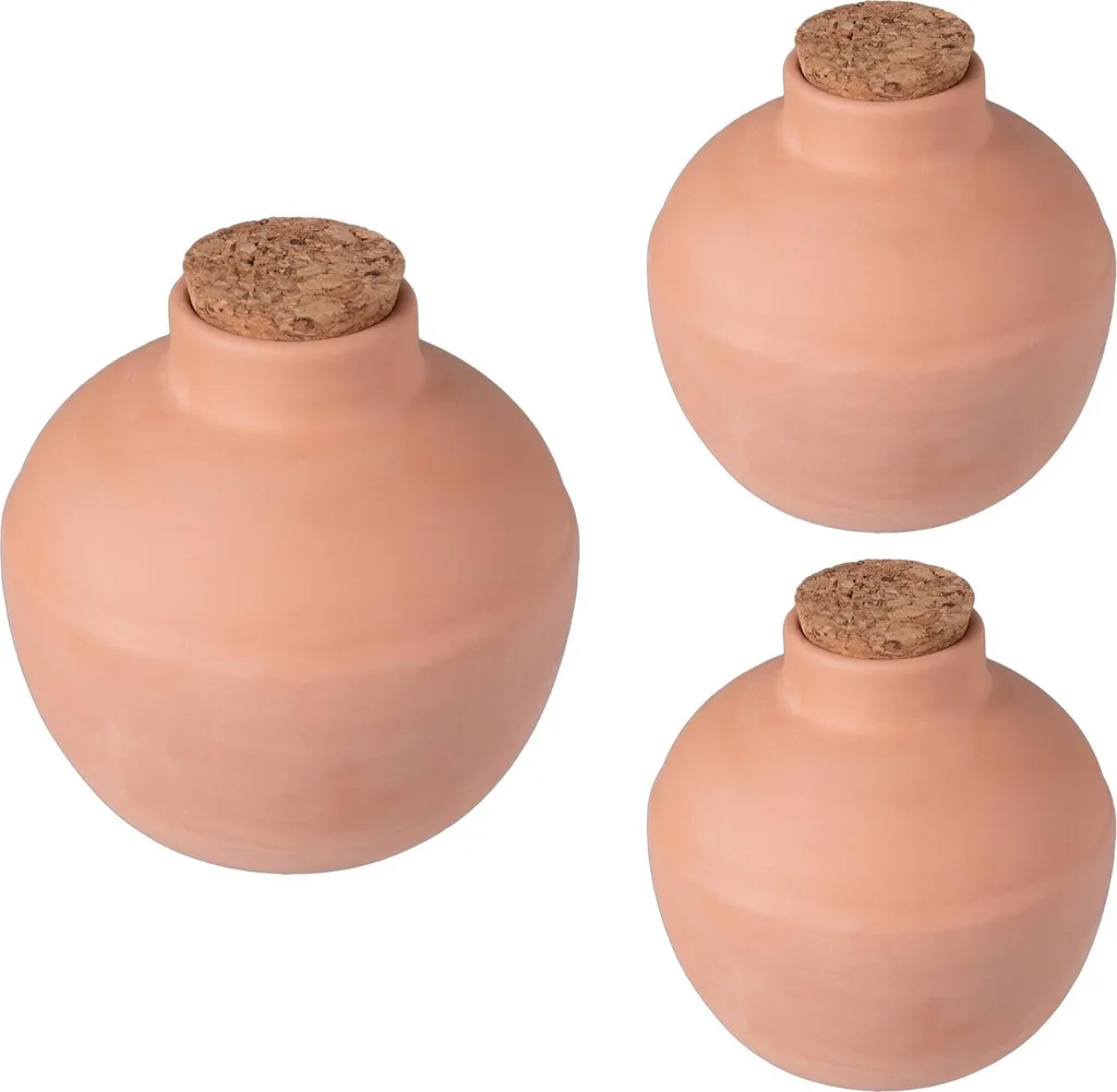 Lot de 3 Ollas en terre cuite 800 ml - Diffuseurs d'eau basse consommation