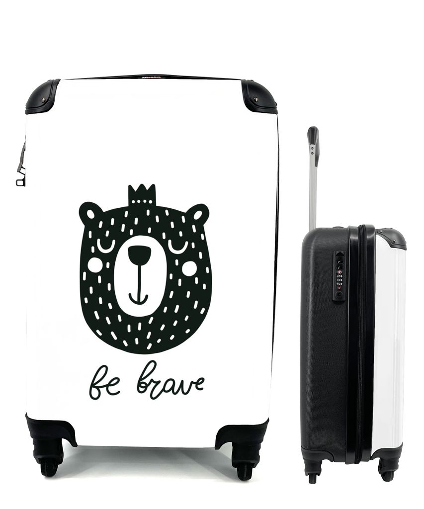 MuchoWow Koffer Handgepäck Trolley Rollkoffer Kleine Reisekoffer mit 4 Rollen - Bär - Zitate - Kinder - Jungen - Mädchen - Baby - Kinder - Cab...