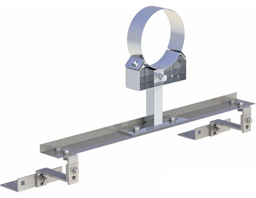 DW-FU Ø 130 mm Dachhaken-Set zur Schornsteinbefestigung auf Schrägdächern (verstellbar)