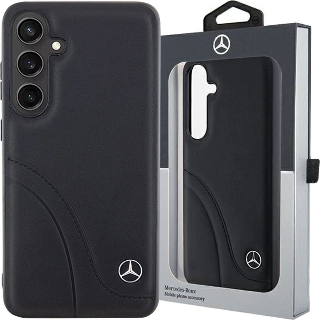 Etui Mercedes Leder Gebogene Nähte Na Samsung Galaxy S24 - Produktbild 