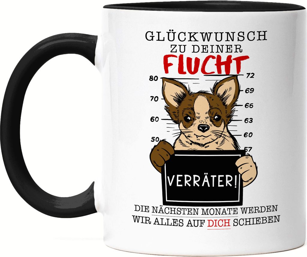 Glückwunsch Zu Deiner Flucht Verräter Tasse Schwarz Job Chef Team Kündigung Kollegen Arbeit Mitarbeiter Kündigung