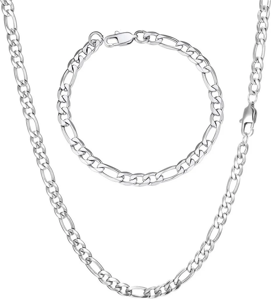 Collana Uomo Acciaio Inox Argento 9mm AFSTALR - Fatta a Mano 46-61cm