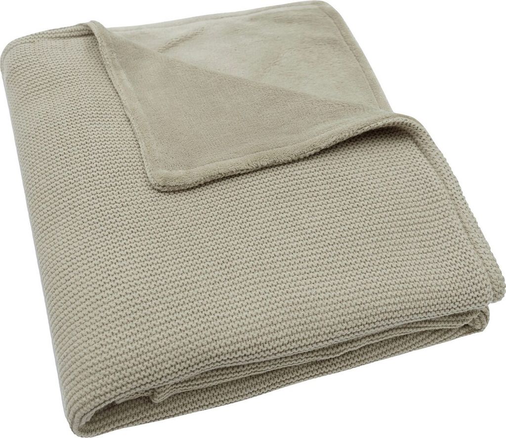 Jollein Babydecke Kinderbettdecke Basic Knit Olive Green Fleece 100 x 150 cm