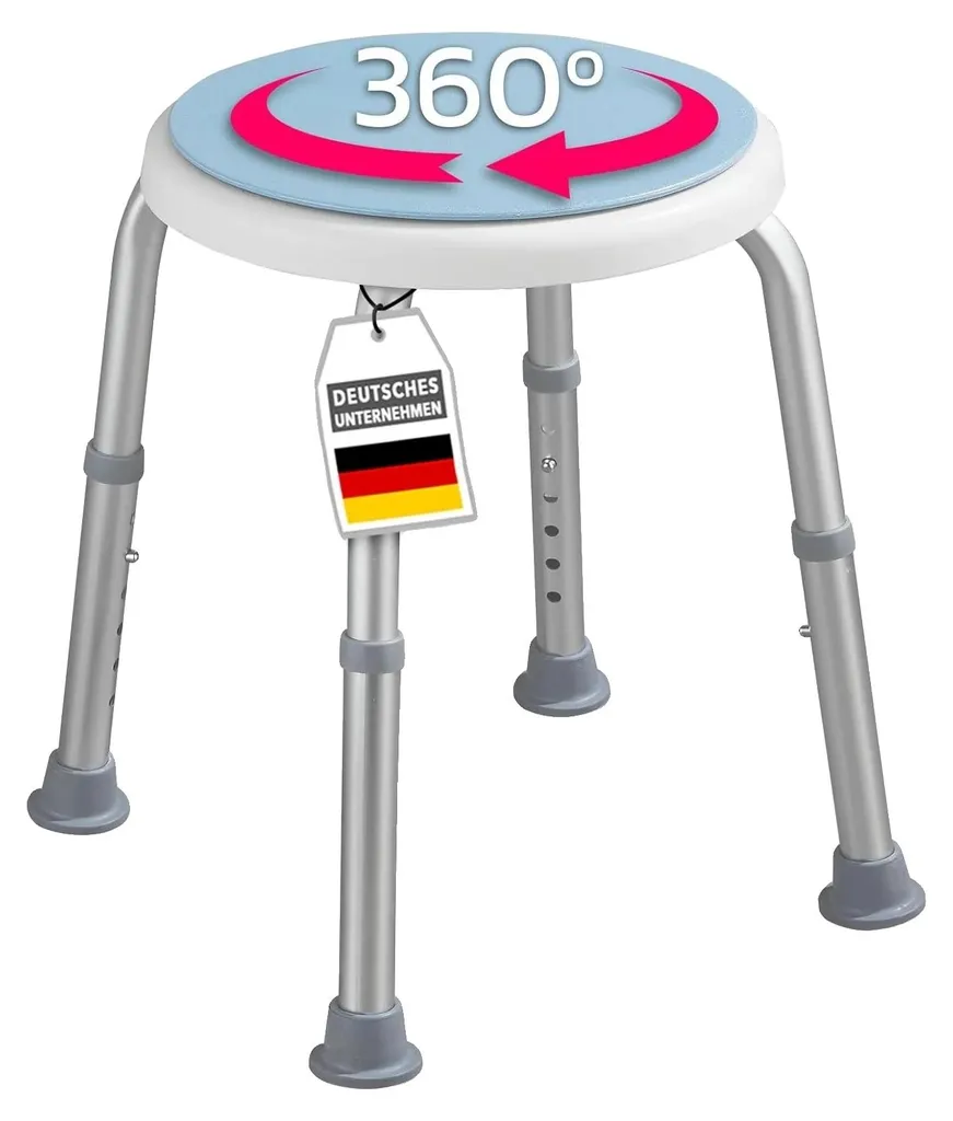 Évitez les chutes en douche avec ce tabouret stable bleu réglable 120kg