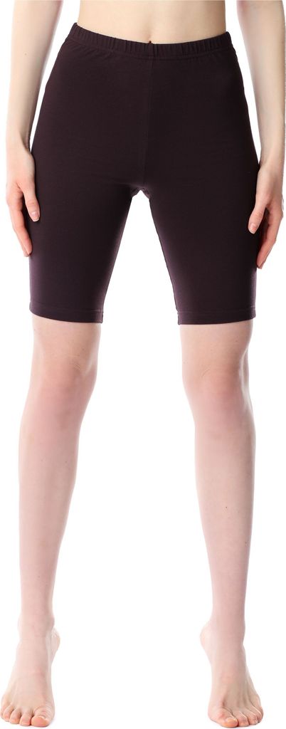 Bellivalini Damen Kurze Leggings aus Baumwolle BLV50-200 (Braun, M)