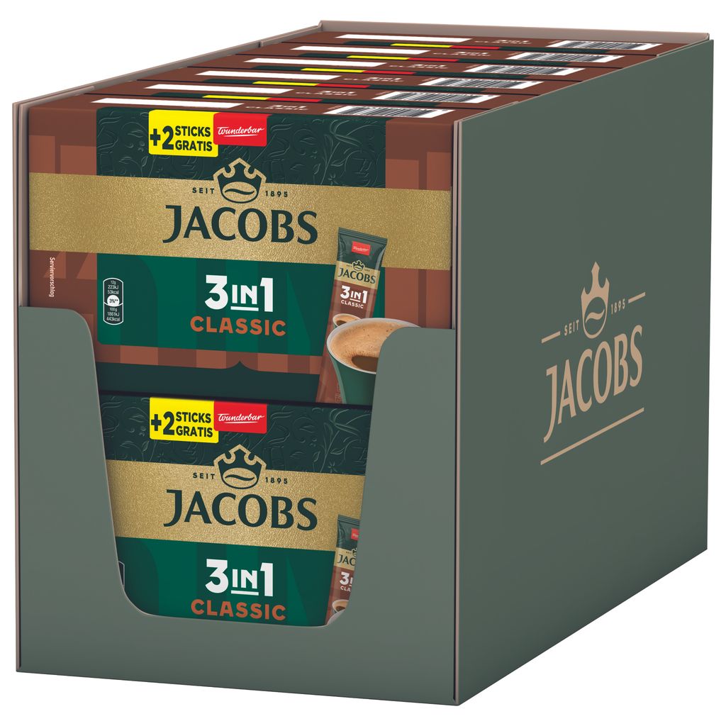 JACOBS Löskaffee 3in1 Classic 12x 10+2 Sticks löslicher Produktbild 